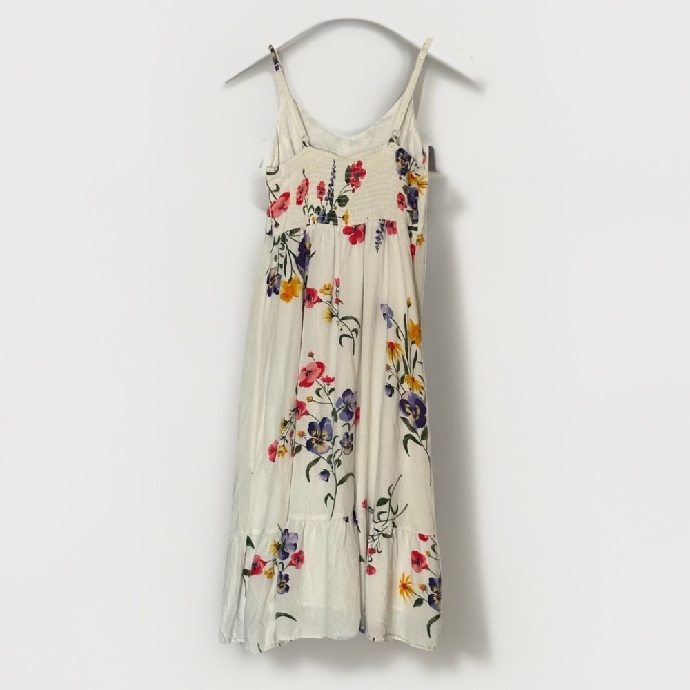 Old Navy Floral Smocked Midi Dress Small Cottagecore Sundress Picnic Garden - Picture 3 of 6